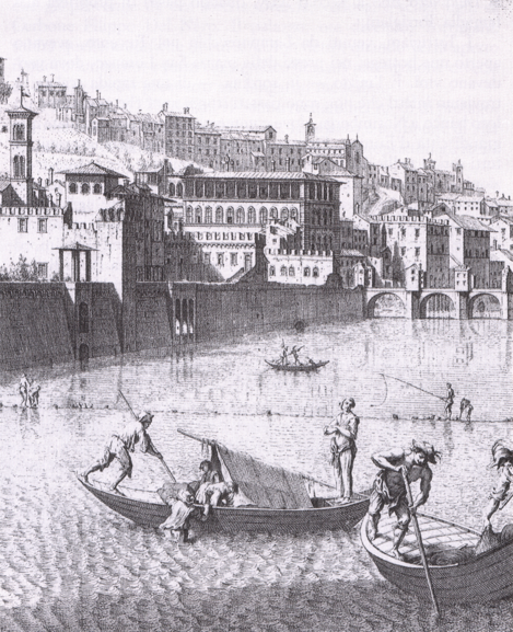 Giuseppe Zocchi, Lungarno e Ponte alle Grazie in Florence (1744)
