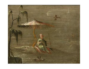 Image 3: Panel painting showing a Chinese Dignitary Riding a Fish, Robert Robinson, ca. 1696, V&A